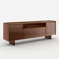 Back-Lacquered Glass Sideboard with Solid Wood Profile Made in Italy - Lutea