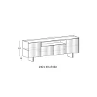Back-Lacquered Glass Sideboard with Solid Wood Profile Made in Italy - Lutea Viadurini