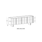 Modern Sideboard with Hinged Doors in Back-Lacquered Glass Made in Italy - Lutea Viadurini