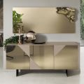 Modern Sideboard with Mdf Doors Covered in Mirror Made in Italy - Morgana