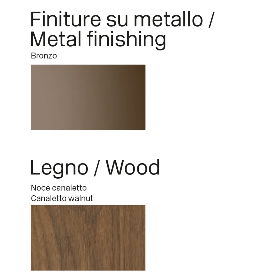 Modern Sideboard in Wood and Curved Metal, Made in Italy - Rugiada Viadurini