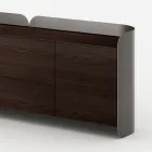 Modern Sideboard in Wood and Curved Metal, Made in Italy - Rugiada Viadurini