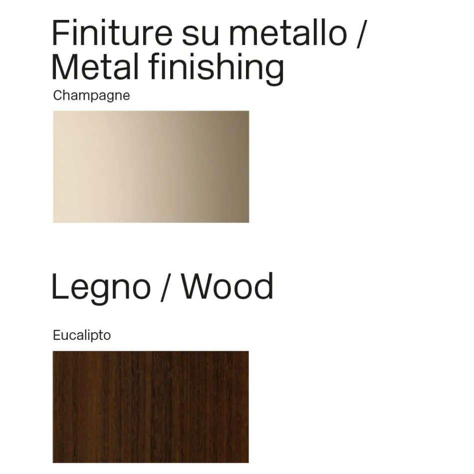 Modern Sideboard in Wood and Curved Metal, Made in Italy - Rugiada Viadurini