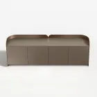 Modern Sideboard in Wood and Curved Metal, Made in Italy - Rugiada Viadurini