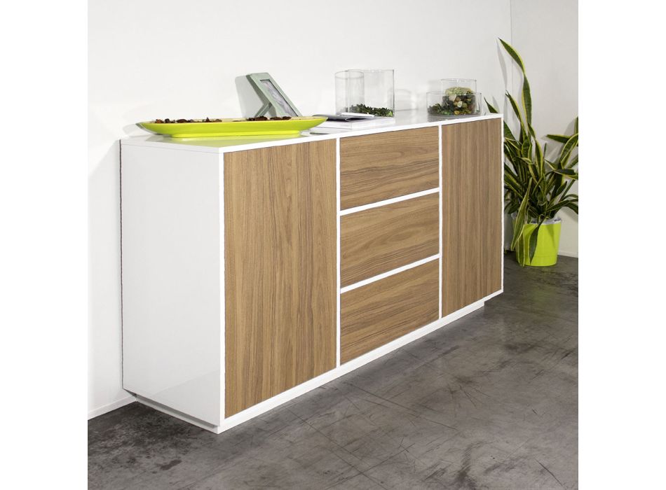 Living Room Sideboard in Melamine Wood 2 Sizes Made in Italy - Guendalina Viadurini
