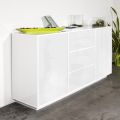 Living Room Sideboard in Melamine Wood 2 Sizes Made in Italy - Guendalina