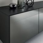Living Room Sideboard in Melamine Wood and Smoked Mirror Made in Italy - Nicoletta Viadurini