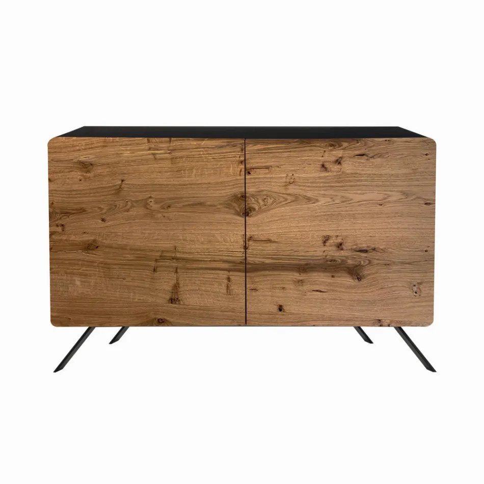 Living Room Sideboard in Mdf and Solid Wood 2 or 3 Doors Made in Italy - Chamber Viadurini