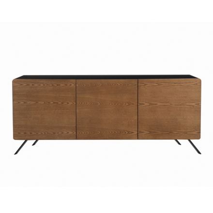 Living Room Sideboard in Mdf and Solid Wood 2 or 3 Doors Made in Italy - Chamber Viadurini