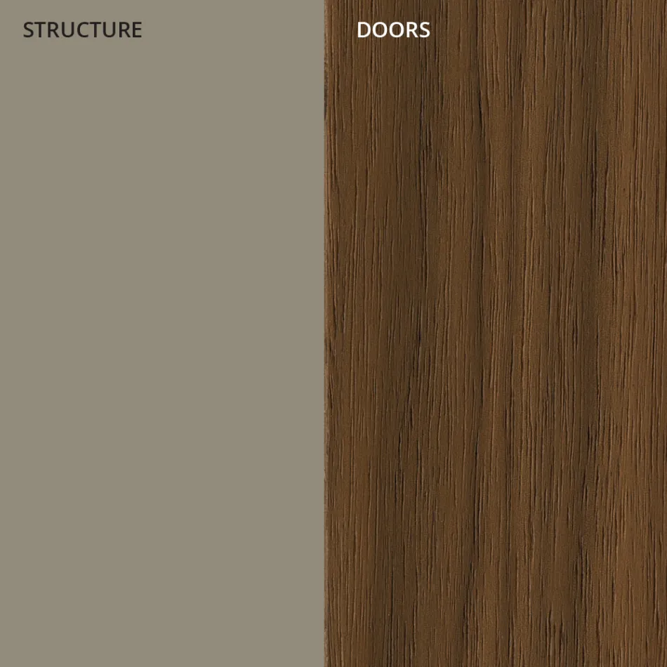 Living room sideboard in lacquered MDF 3 doors with silk-screened inlays - Saronno Viadurini