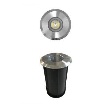Marker 2W Led Outdoor Round Spotlight in 316 Stainless Steel, 4 Pieces - Solina