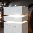Minimal square-shaped Led lighting marble, unique piece Viadurini