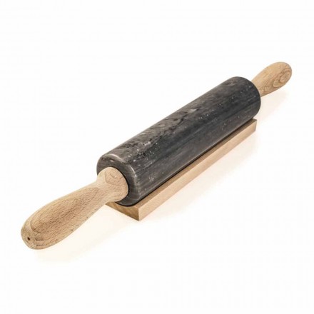 Marble Rolling Pin with Wooden Handles Made in Italy - Senni Viadurini