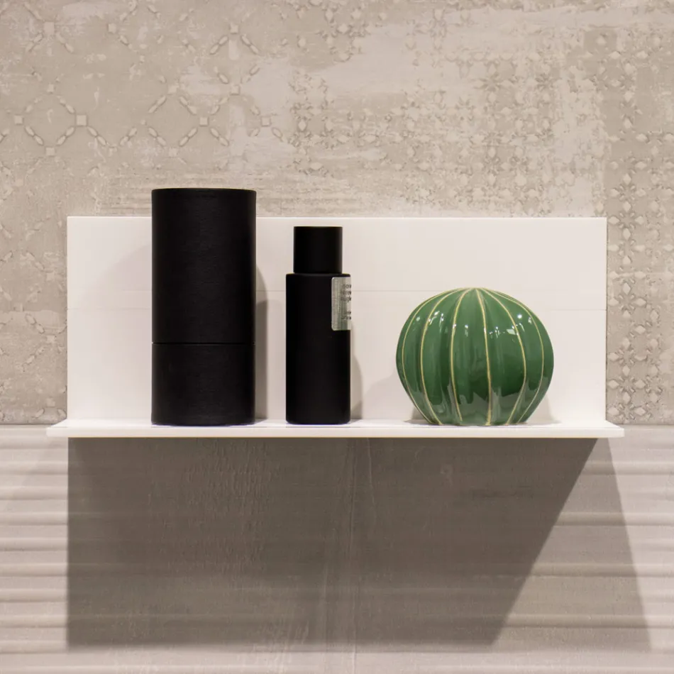 White Corian Wall Shelf L 35 or L 60 cm Made in Italy Quality - Elono Viadurini