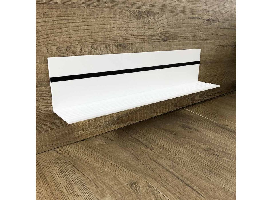 White Corian Wall Shelf L 35 or L 60 cm Made in Italy Quality - Elono Viadurini
