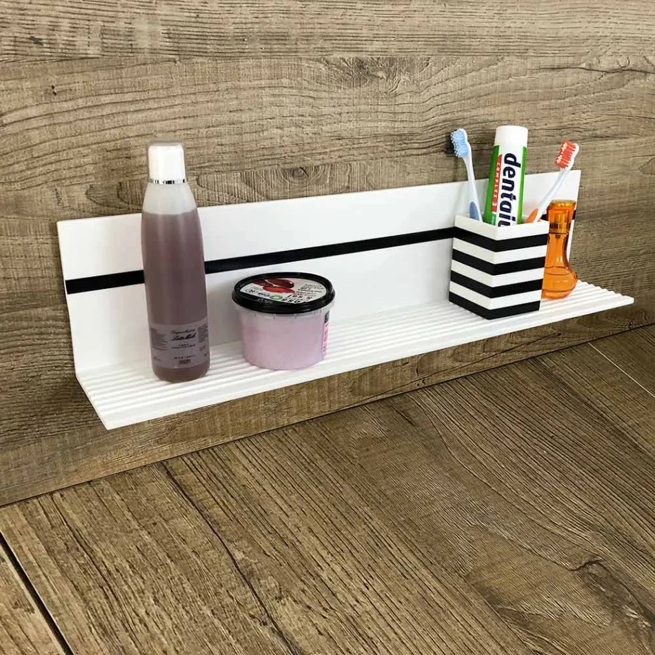 White Corian Wall Shelf L 35 or L 60 cm Made in Italy Quality - Elono Viadurini