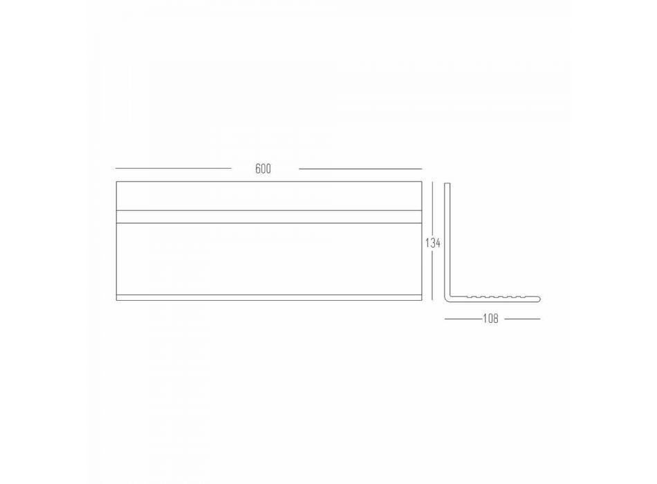 Wall Shelf in White Corian or with Black Insert 350 or 600 cm - Elono Viadurini