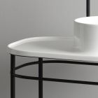 Shelf with Countertop Washbasin with Metal Structure Made in Italy - Uber Viadurini