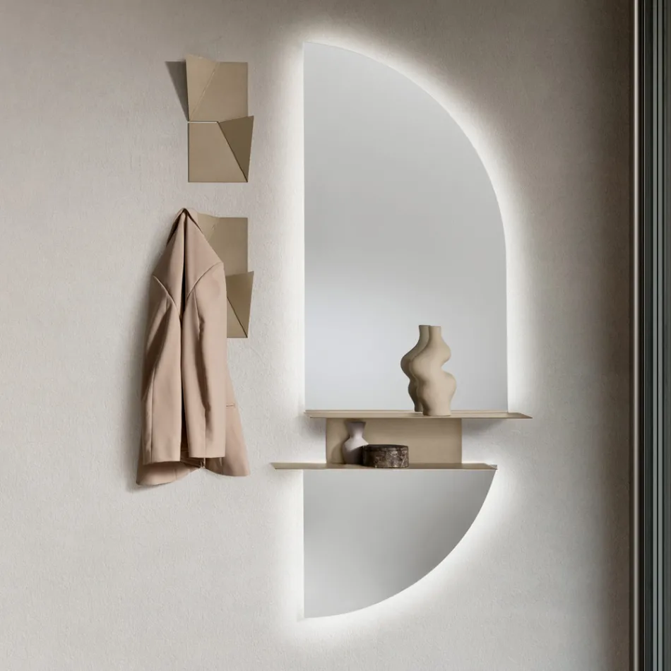 Rual Wall Shelf with Two Metal Shelves in Three Colors Viadurini