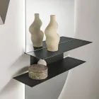 Rual Wall Shelf with Two Metal Shelves in Three Colors Viadurini
