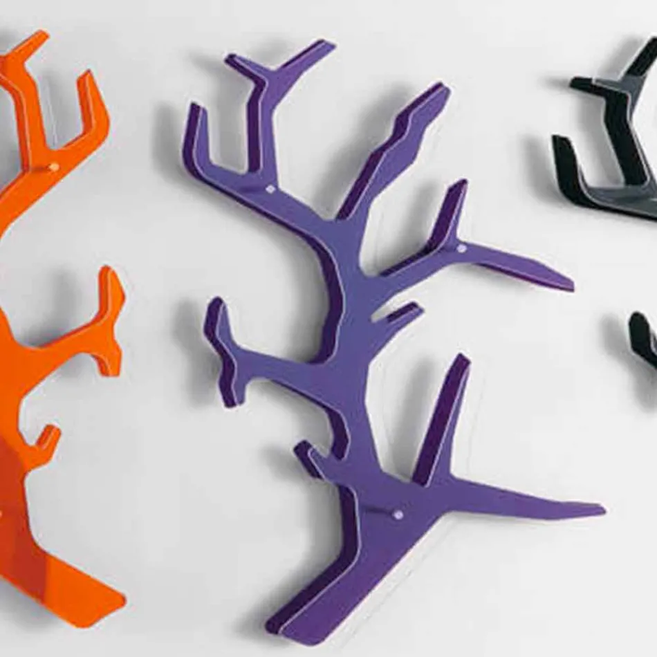 Plexiglass Wall Shelf with Coat Hooks Made in Italy - Neon Viadurini