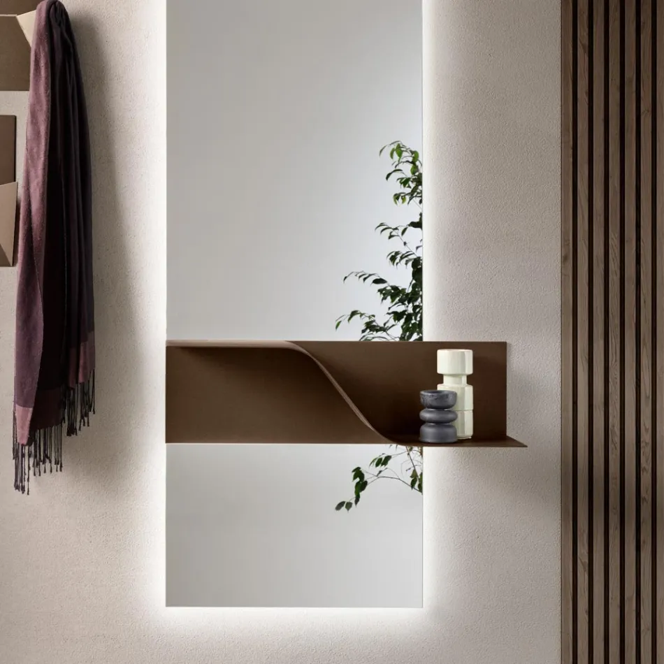 Nimea Wavy Metal Wall Shelf in Three Color Finishes Viadurini