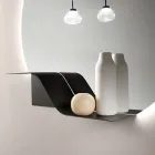 Nimea Wavy Metal Wall Shelf in Three Color Finishes Viadurini