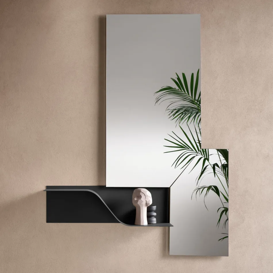 Nimea Wavy Metal Wall Shelf in Three Color Finishes Viadurini