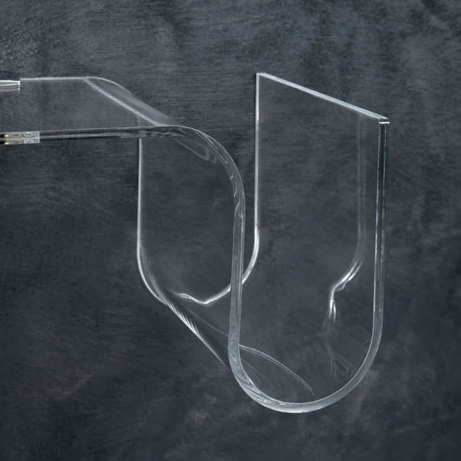 Design Shelf in Transparent Acrylic Crystal Made in Italy - Teride Viadurini