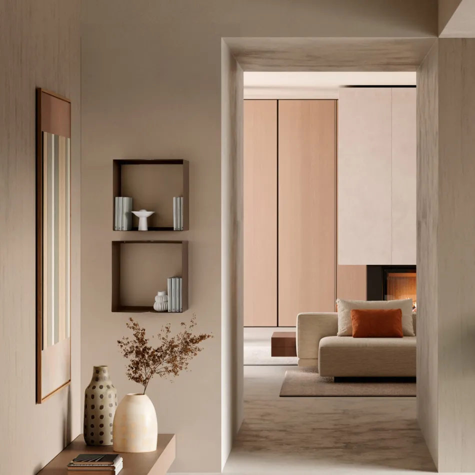 Metal Shelf in Two Sizes and Three Colors with Curved Details - Thalia Viadurini