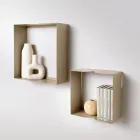 Metal Shelf in Two Sizes and Three Colors with Curved Details - Thalia Viadurini