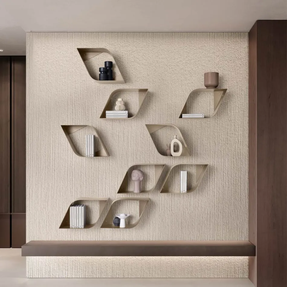 Eteris Metal Wall Shelf with Internal Space, Three Colors Available Viadurini