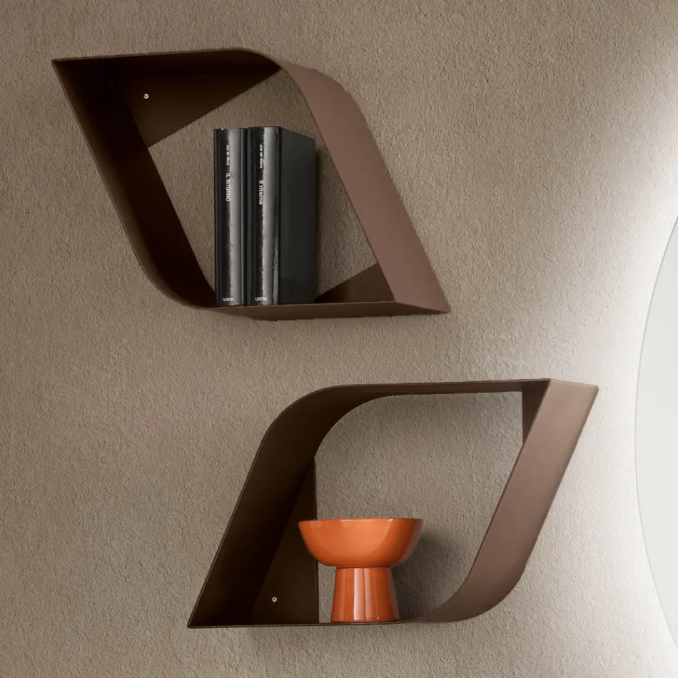 Eteris Metal Wall Shelf with Internal Space, Three Colors Available Viadurini