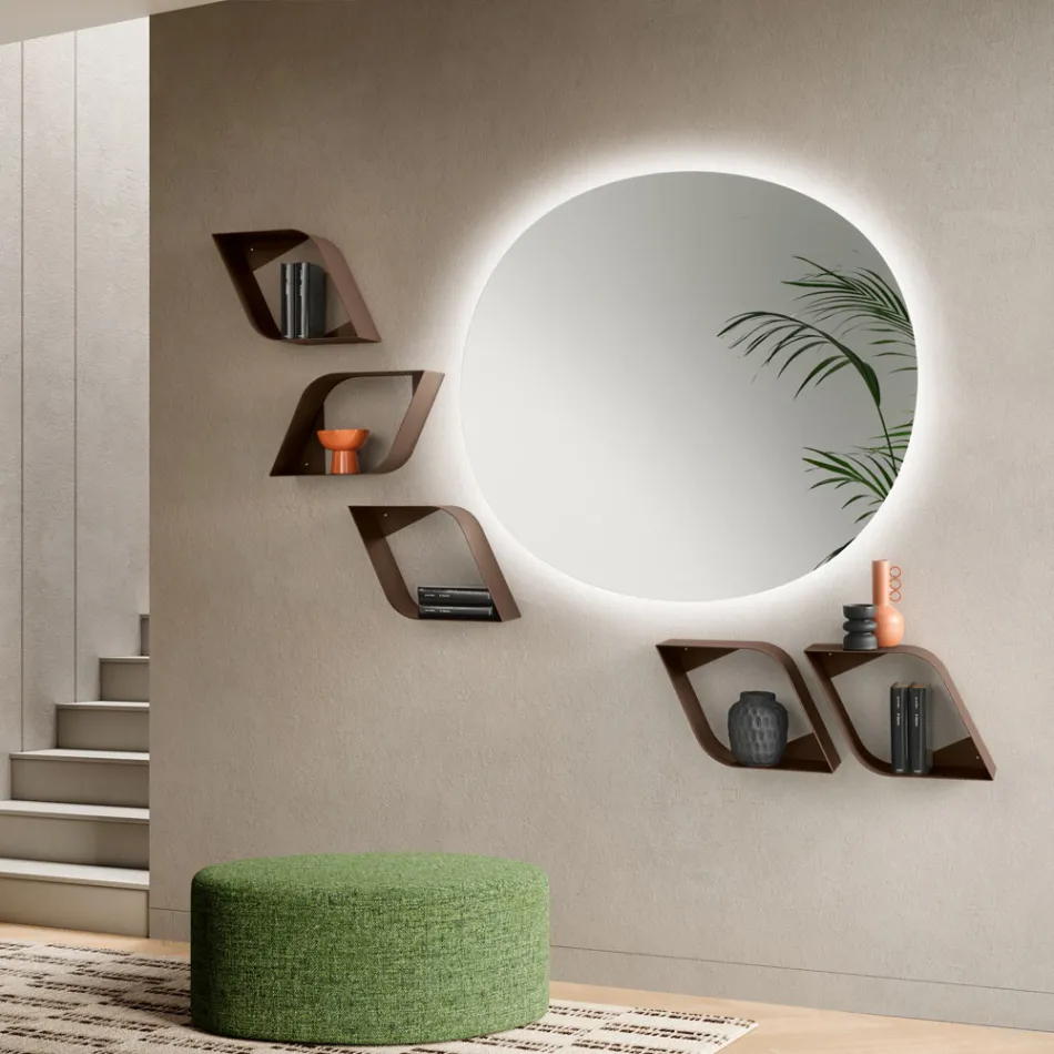 Eteris Metal Wall Shelf with Internal Space, Three Colors Available Viadurini