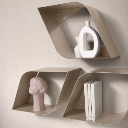 Eteris Metal Wall Shelf with Internal Space, Three Colors Available Viadurini