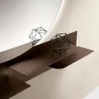 Modern Design Metal Shelf with Two Horizontal Shelves - Miro Viadurini