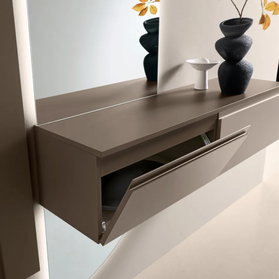 Front-Opening Melamine Shelf in Two Sizes and Multiple Colors - Lunis Viadurini