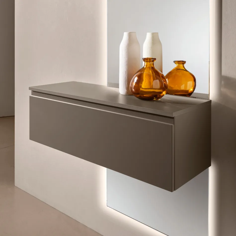 Front-Opening Melamine Shelf in Two Sizes and Multiple Colors - Lunis Viadurini