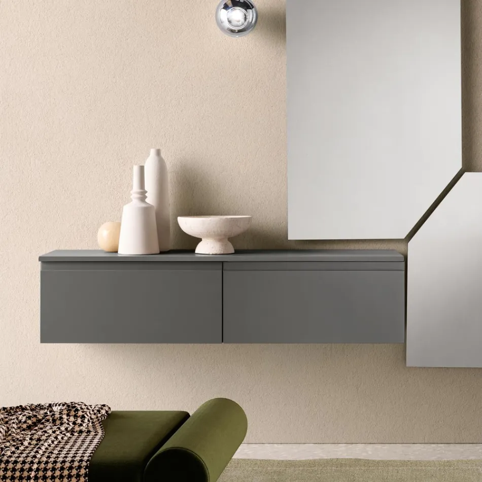 Front-Opening Melamine Shelf in Two Sizes and Multiple Colors - Lunis Viadurini