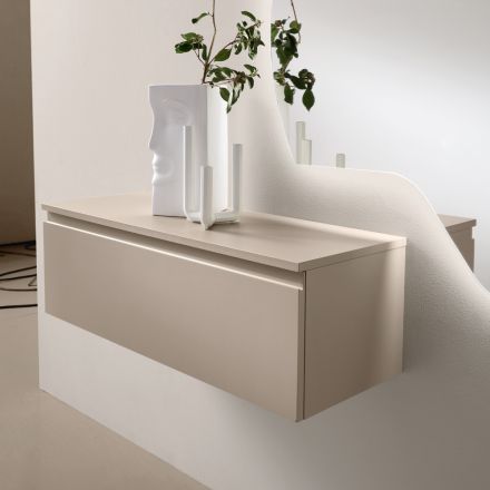 Front-Opening Melamine Shelf in Two Sizes and Multiple Colors - Lunis Viadurini