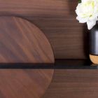 Modular Modern Shelf in Walnut and Black Painted Plywood - Amena Viadurini
