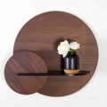 Modular Modern Shelf in Walnut and Black Painted Plywood - Amena