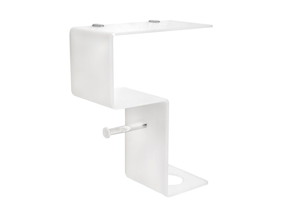 Bathroom Shelf with Roll Holder and Toilet Brush Holder Made in Italy - Scrooge Viadurini