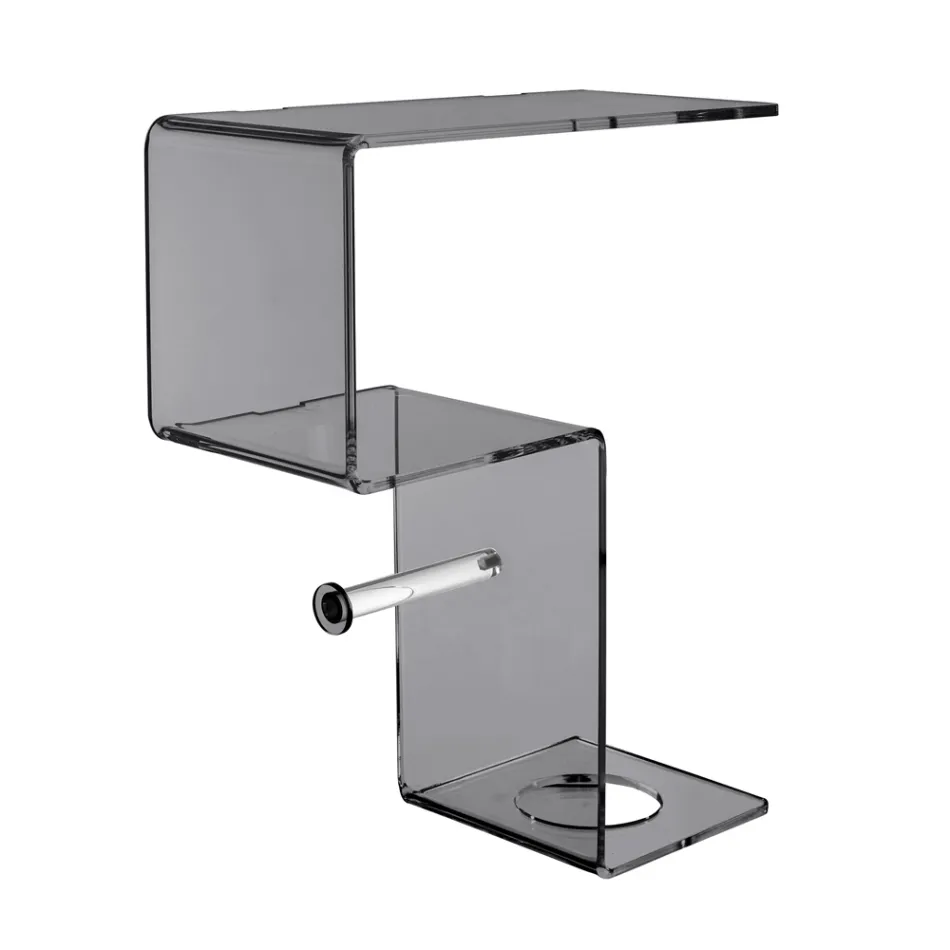 Bathroom Shelf with Roll Holder and Toilet Brush Holder Made in Italy - Scrooge Viadurini