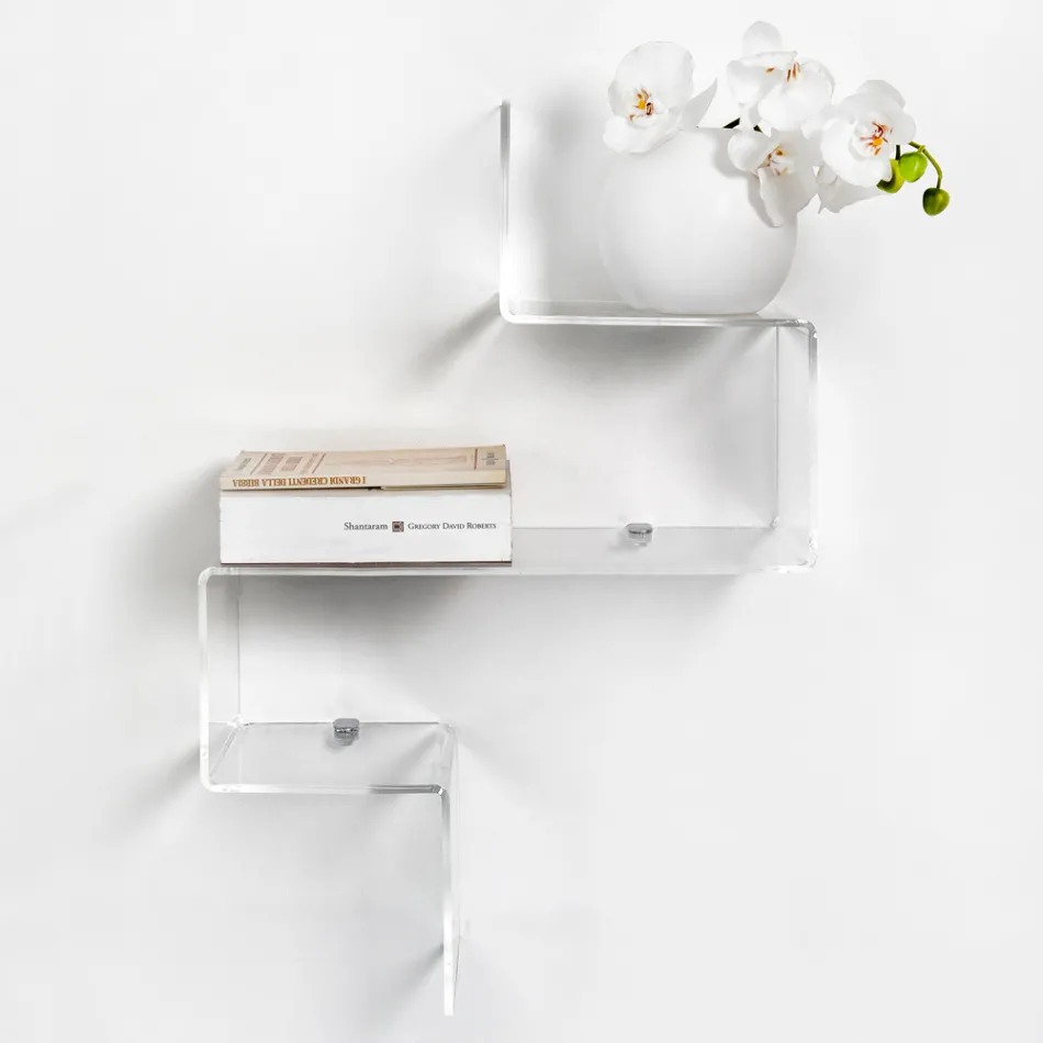 Transparent Plexiglass Object Shelf Made in Italy - Mufasa Viadurini