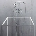 Column Mixer for Bathtub with Shower in Brass Made in Italy - Shelly Viadurini