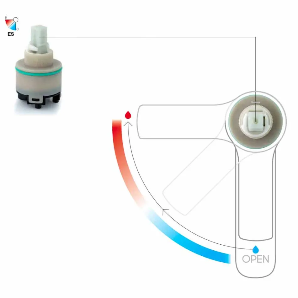 Tall Brass Bathroom Sink Mixer Without Drain Made in Italy - Sindra Viadurini