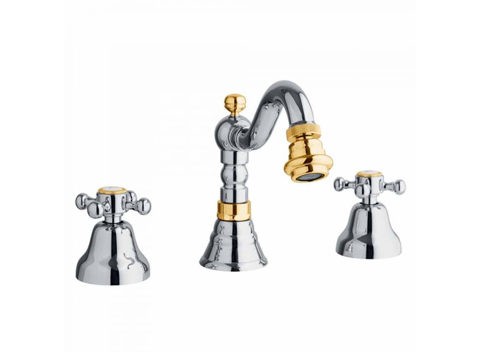 3-Hole Bidet Mixer in Brass Classic Design Made in Italy - Lisca