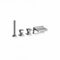 4 Hole Bathtub Mixer with Waterfall Spout Made in Italy - Panela