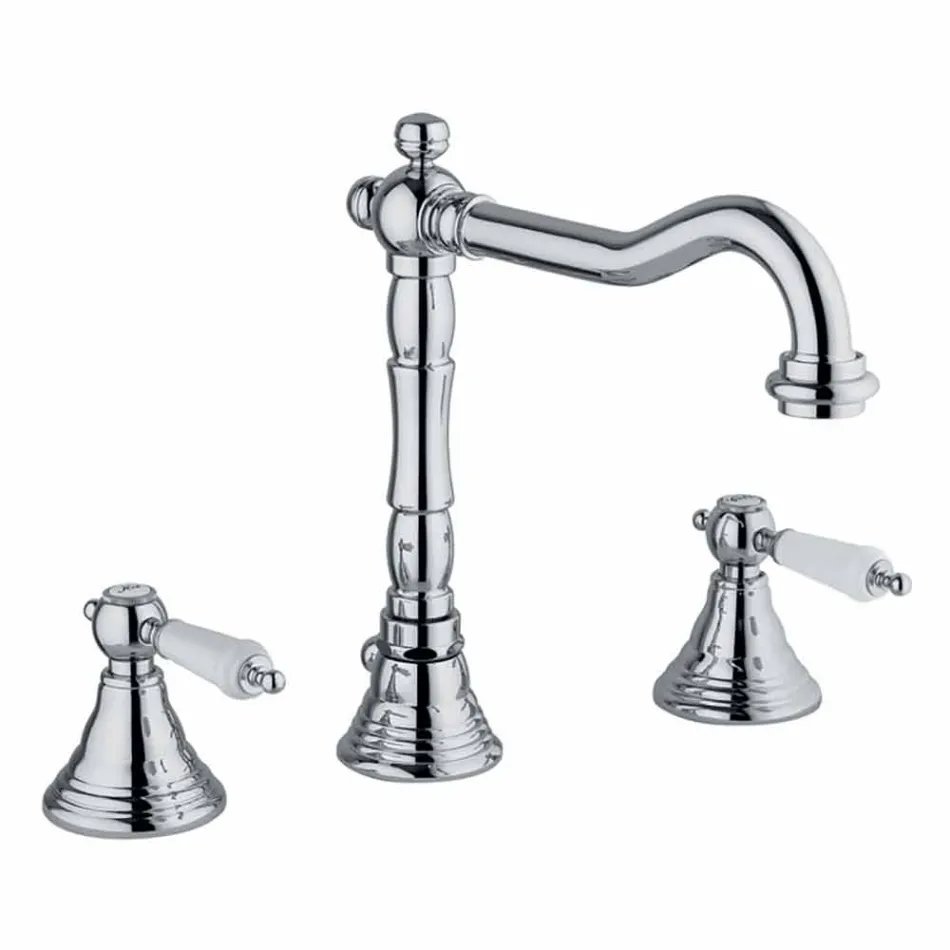 Classic 3-Hole Brass Basin Mixer Made in Italy - Shelly Viadurini